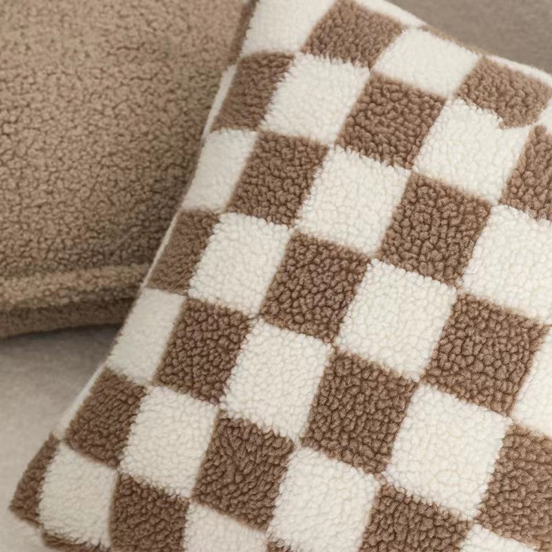 Lamb Fleece Checkerboard Pillow