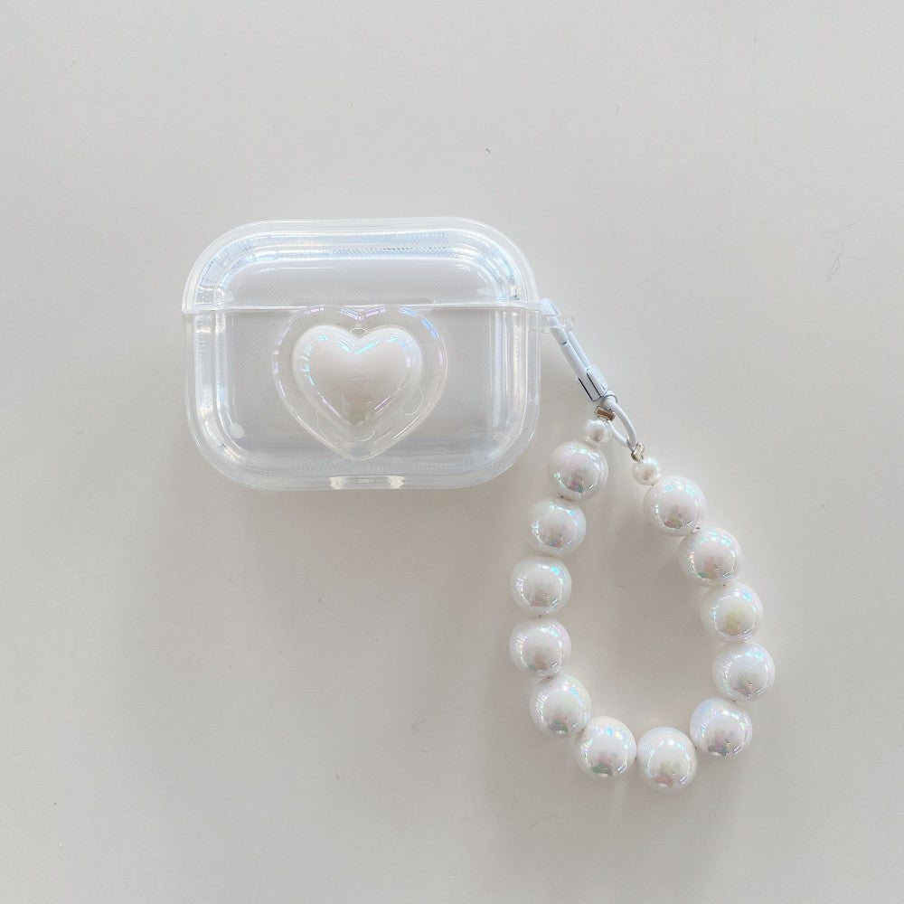 Heart and Pearl Chain AirPods Case