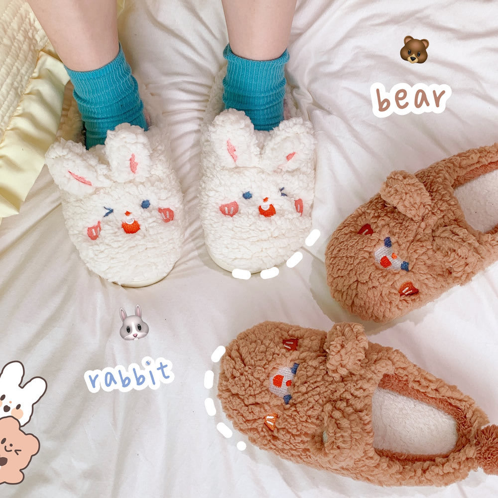 Bunny &amp; Bear Ears Slippers