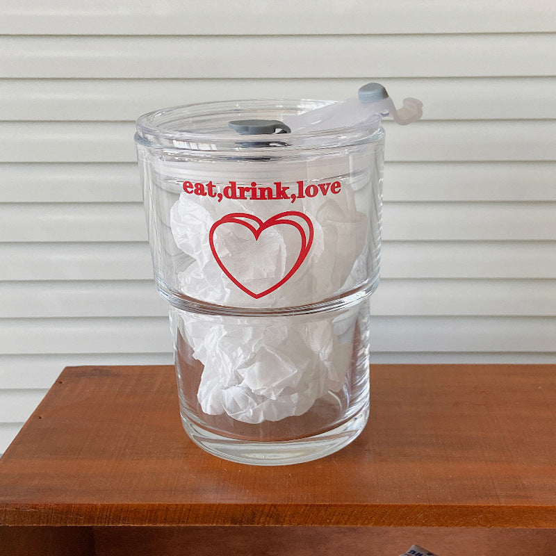 Eat, Drink, Love Cup with Straw