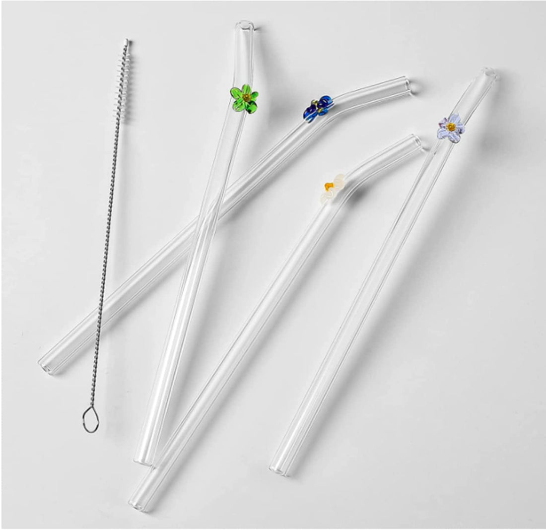 4PCS Flower Shaped Straw