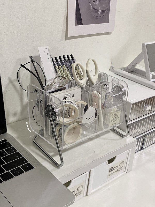 Transparent Pen Holder Storage Box