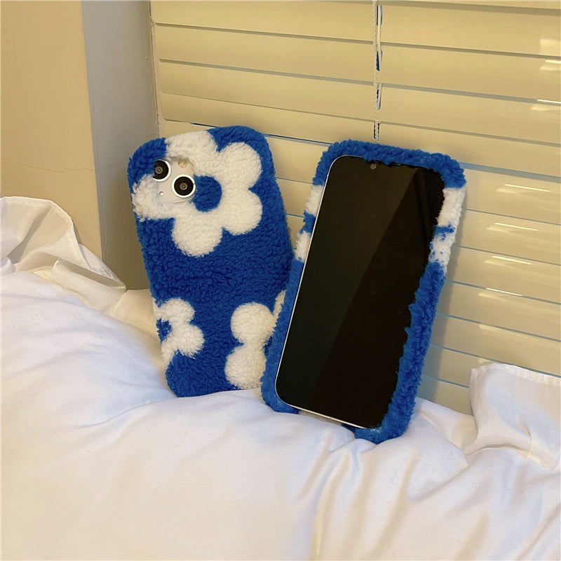 Plush Blue Flower Phone Case