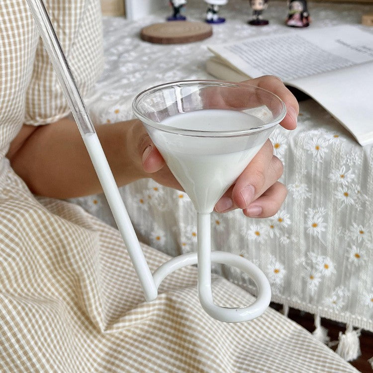 Transparent Glass with Straw Cup