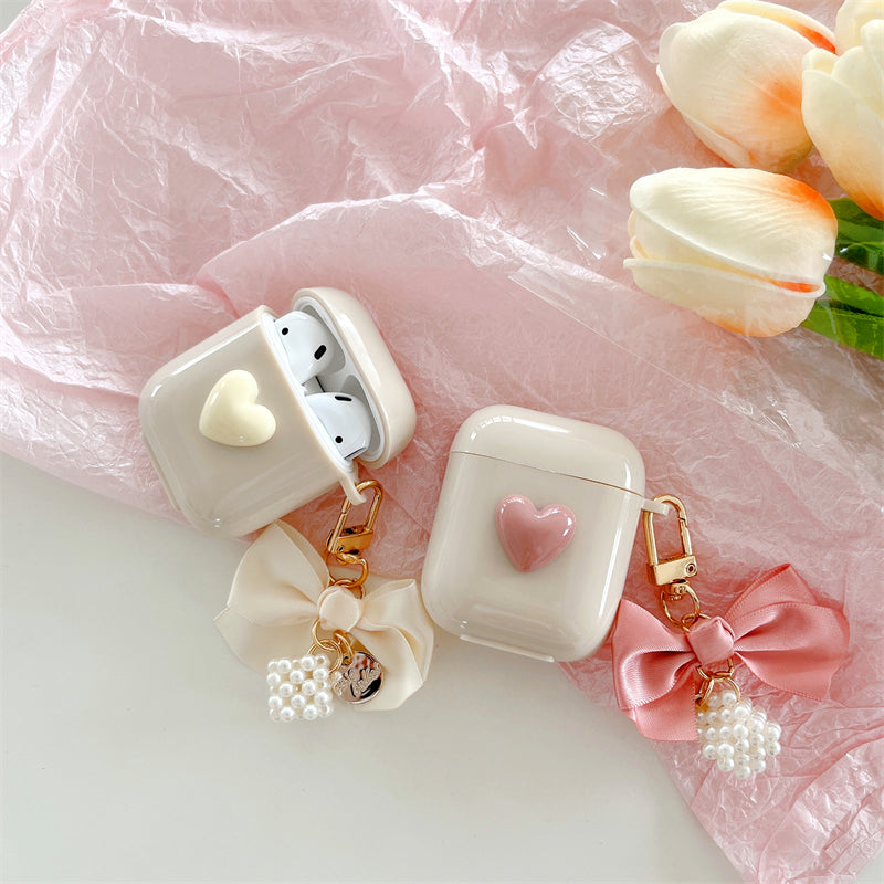 Heart and Bow Chain AirPods Case