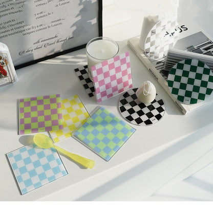 Checkered Acrylic Coaster