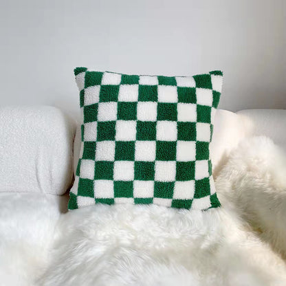 Lamb Fleece Checkerboard Pillow