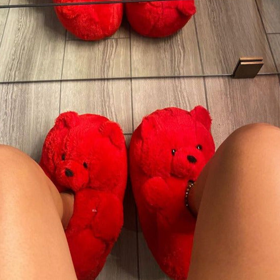 Teddy Bear Fur Slippers