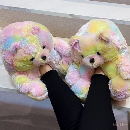 Teddy Bear Fur Slippers