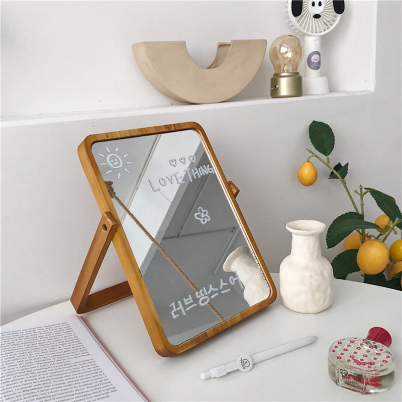 Folding Wooden Frame Mirror