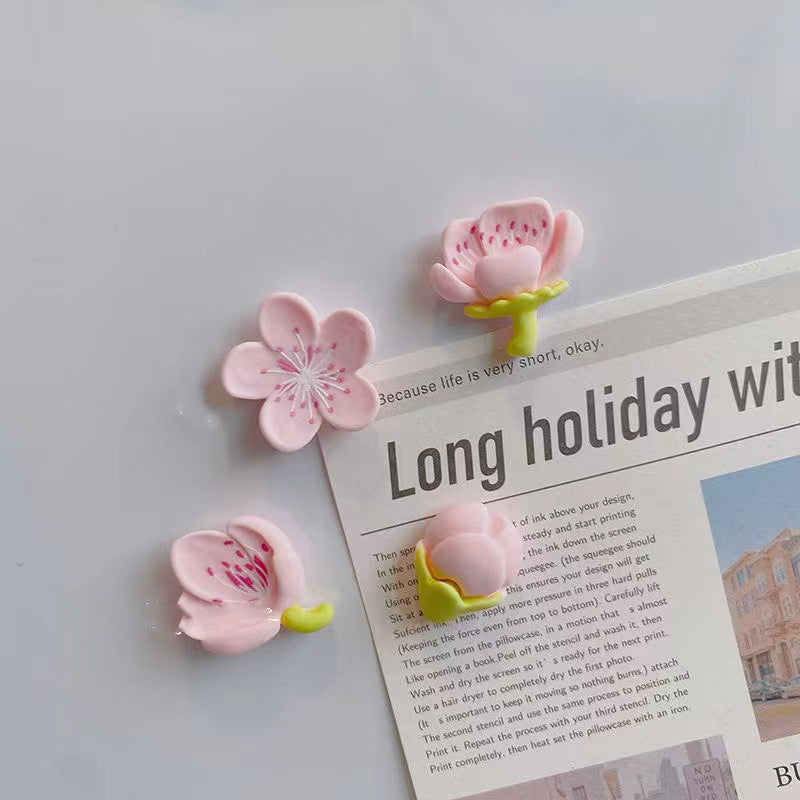 Flower Resin Refrigerator Magnets Set