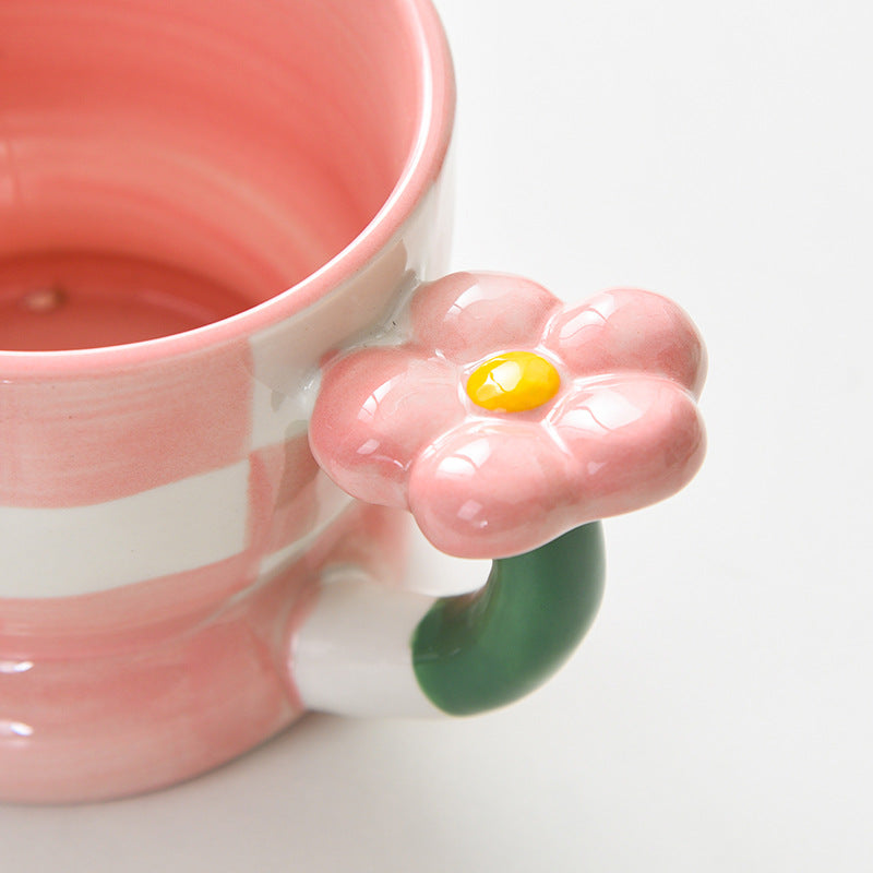 Hand Painted Floral Ceramic Mug