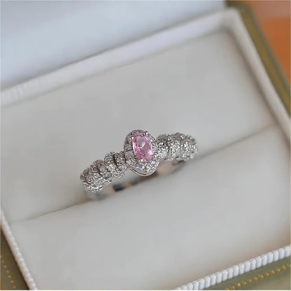 Y2K Pink Rhinestone Rings