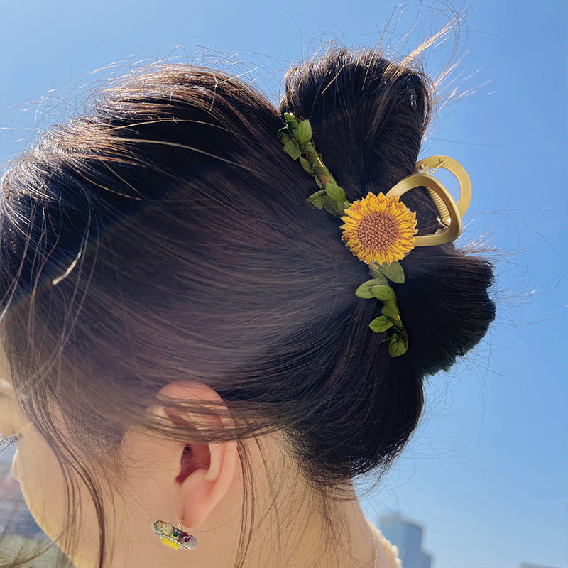 Sunflower Hair Claw Clip