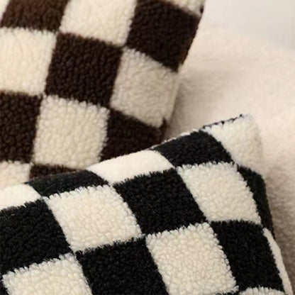 Lamb Fleece Checkerboard Pillow