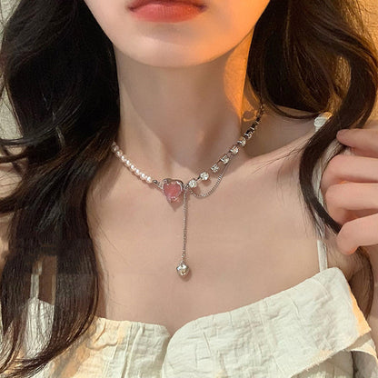 Love Pearl And Diamond Neklace