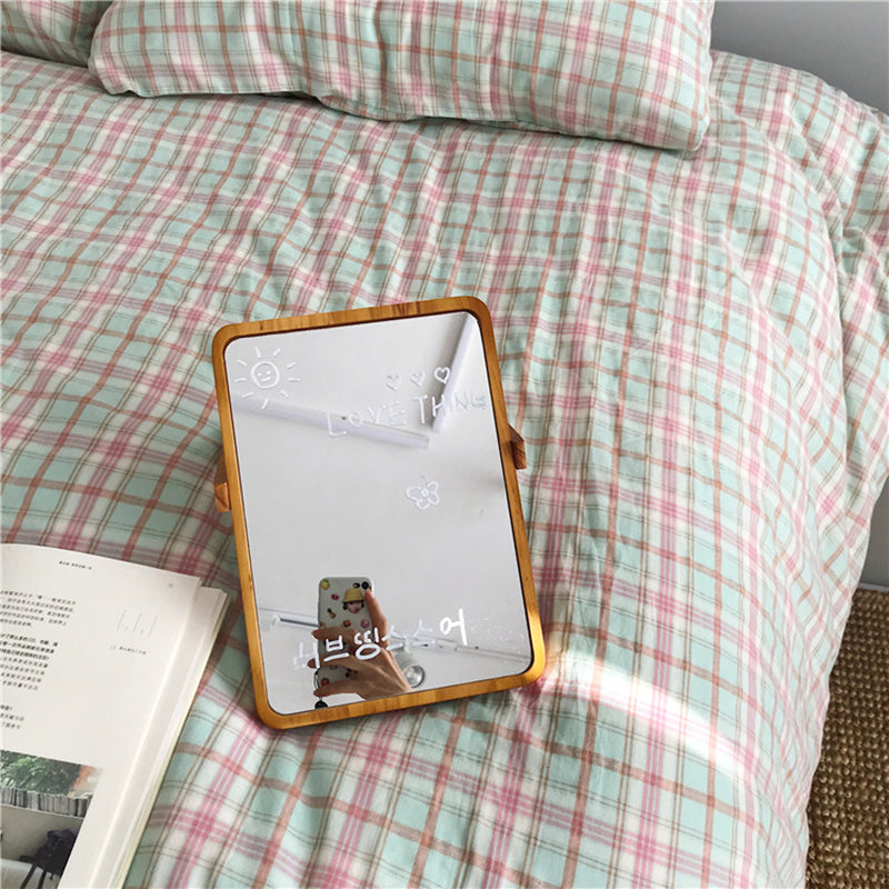 Folding Wooden Frame Mirror