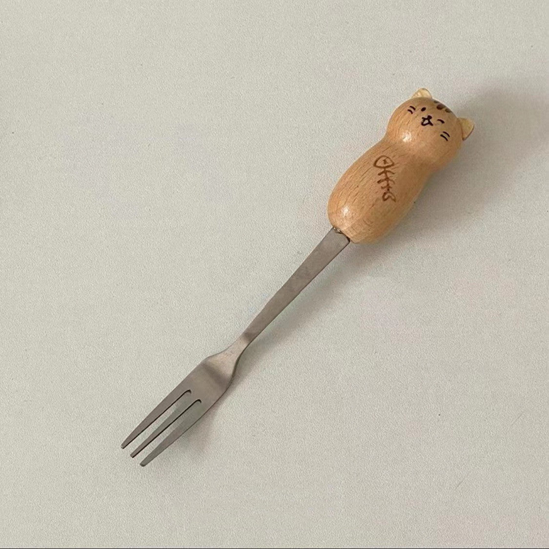 Cat/Bear Wooden Spoon Fork