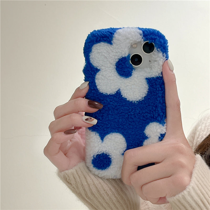 Plush Blue Flower Phone Case