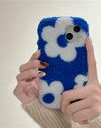 Plush Blue Flower Phone Case