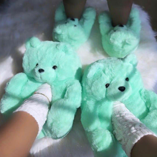 Teddy Bear Fur Slippers