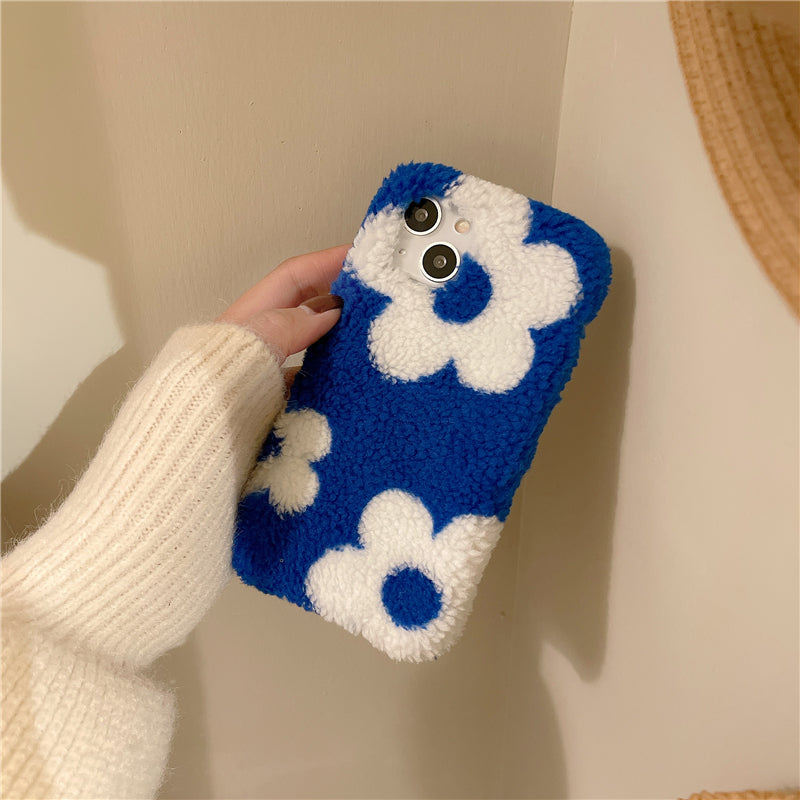 Plush Blue Flower Phone Case