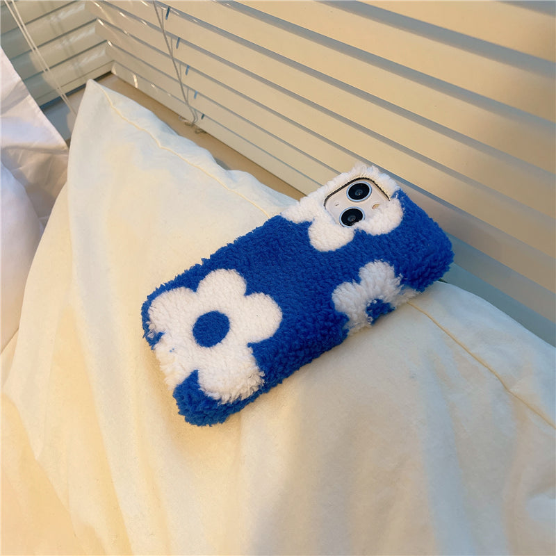 Plush Blue Flower Phone Case