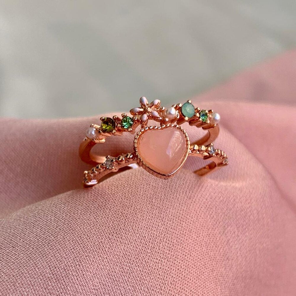 Flower Heart Ring