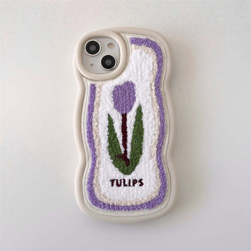 Small Tulip Embroidered Phone Case