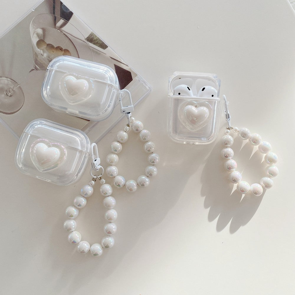 Heart and Pearl Chain AirPods Case