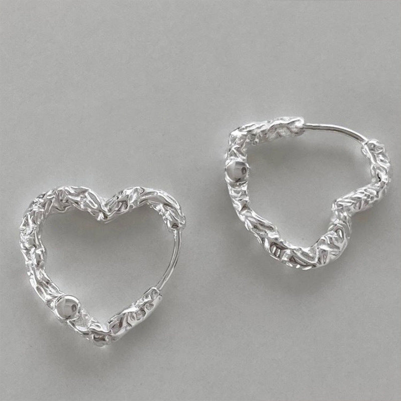 Heart Shaped Textured Earrings