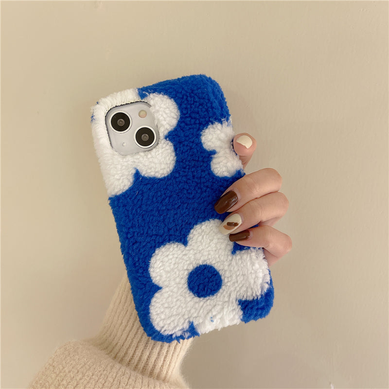 Plush Blue Flower Phone Case