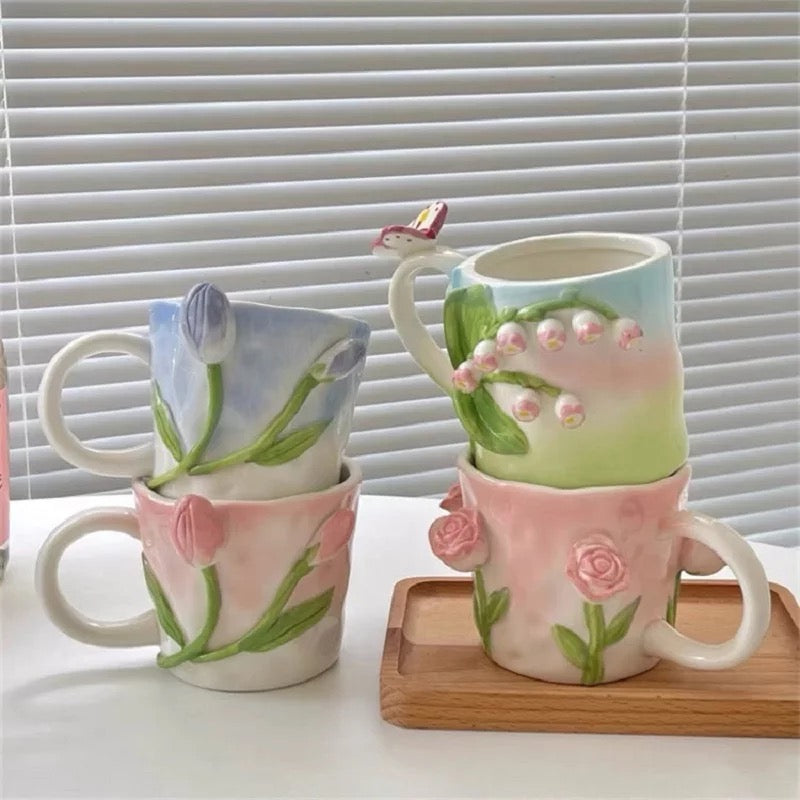 Floral Ceramic Mugs