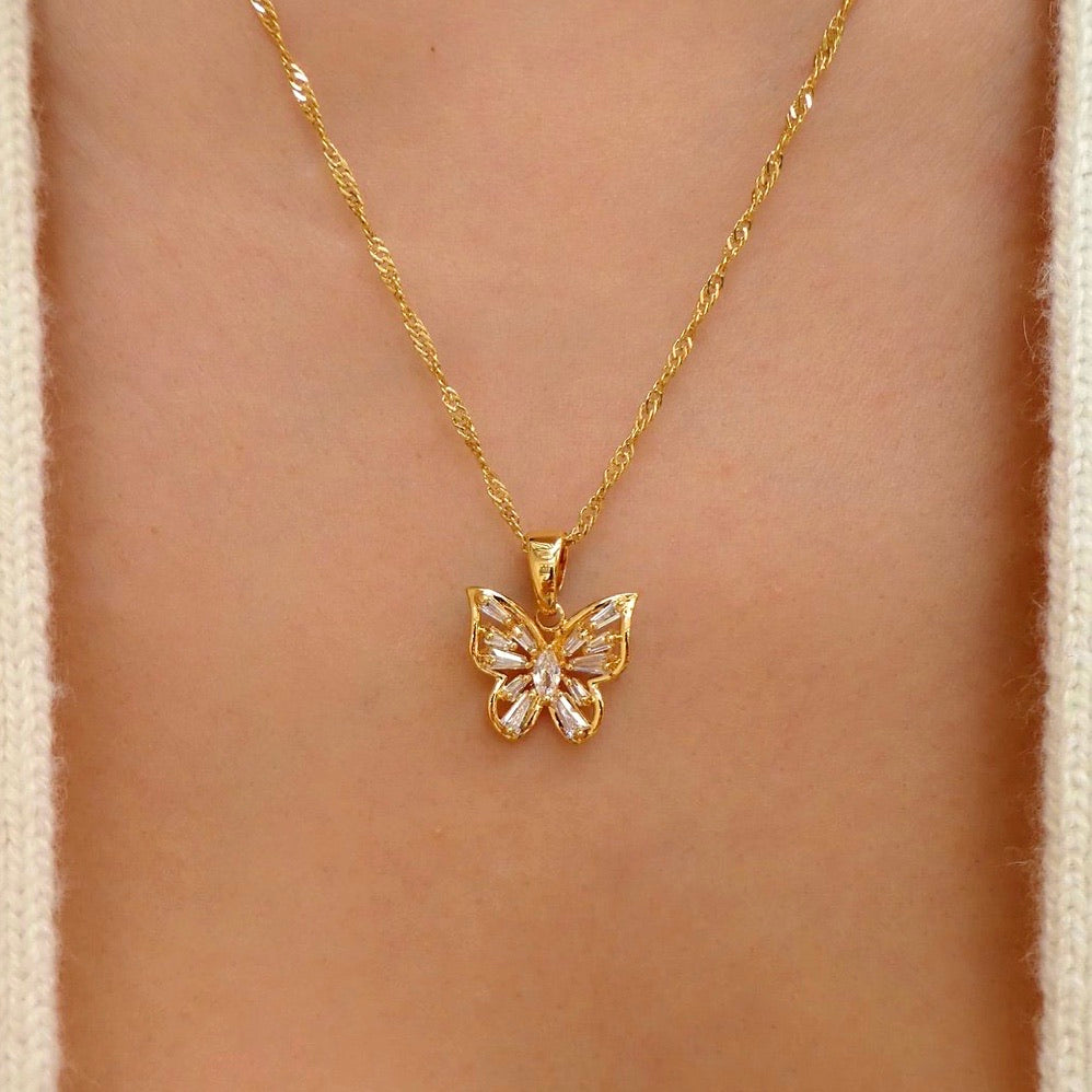 Crystal Butterfly Necklace