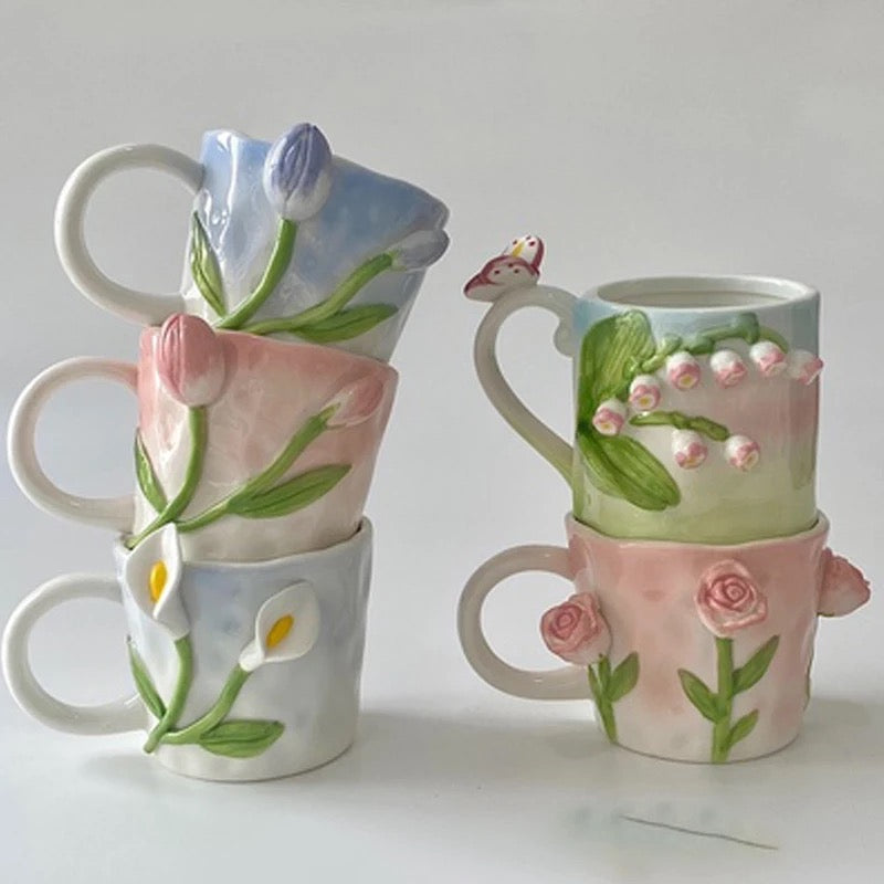 Floral Ceramic Mugs